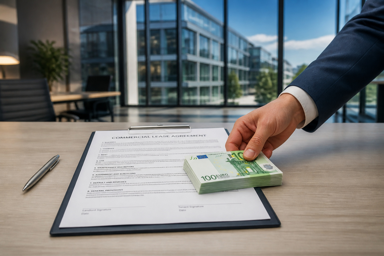 Accord de location commerciale et argent