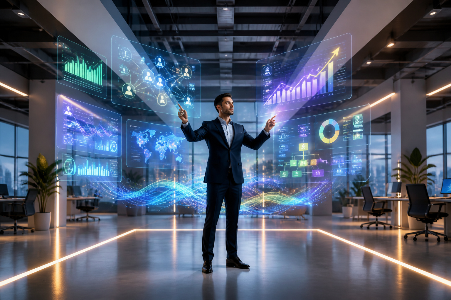 Strategie marketing futuriste avec hologrammes