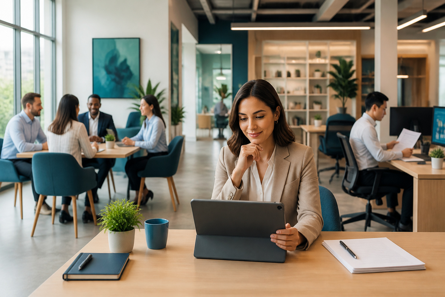 Environnement de travail rh moderne et collaboratif