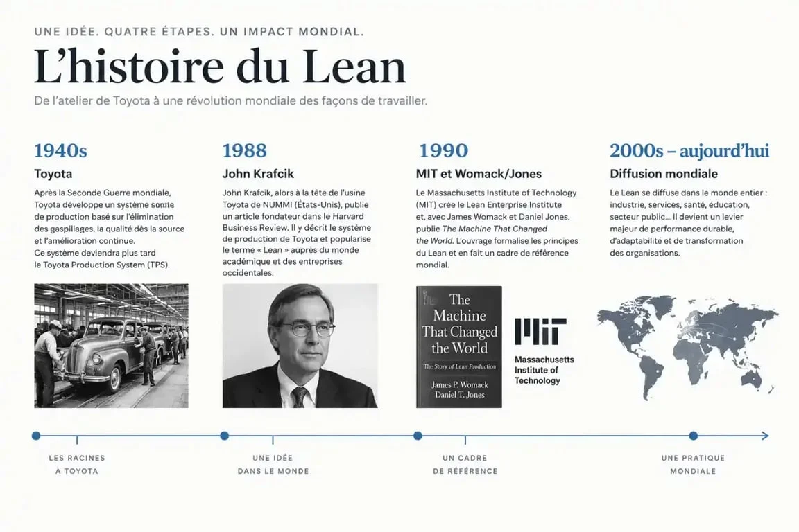 Histoire et origine du lean management de Toyota au MIT