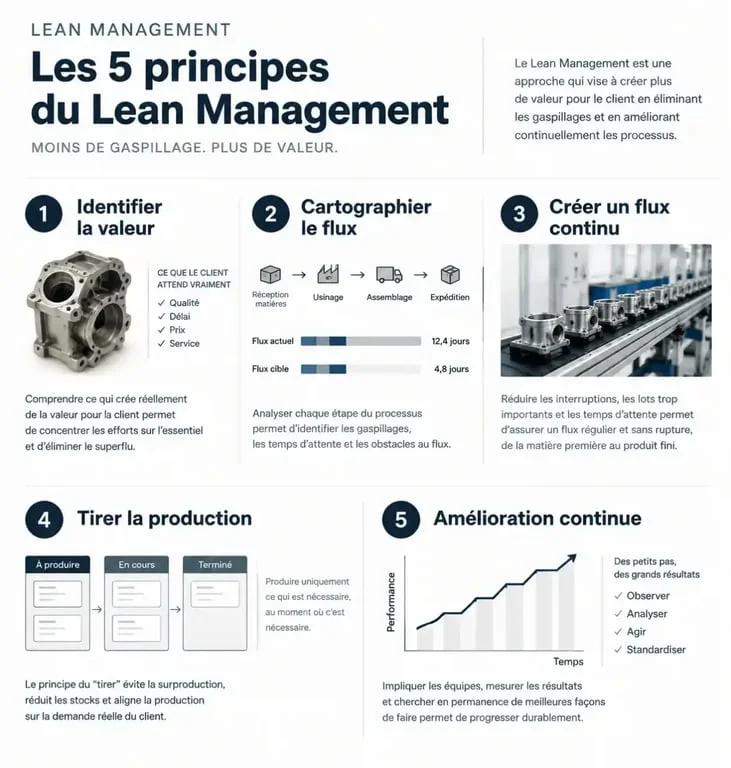 Les 5 principes du lean management pour optimiser la production